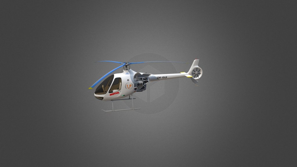 Just my first attempt at uploading a model here at sketchfab.  The model is a Guimbal Cabri G2 helicopter.  Its a helicopter which is starting be very popular for basic helicopter pilot training 3d model