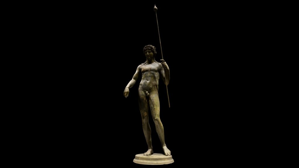 Bronze statue of Dionysus.
In the Roman National Museums, Palazzo Massimo alle Terme.

Found in Rome, in the river-bed of the Tiber during the excavations for the foundation of a pier for the Ponte Garibaldi (1885) 3d model