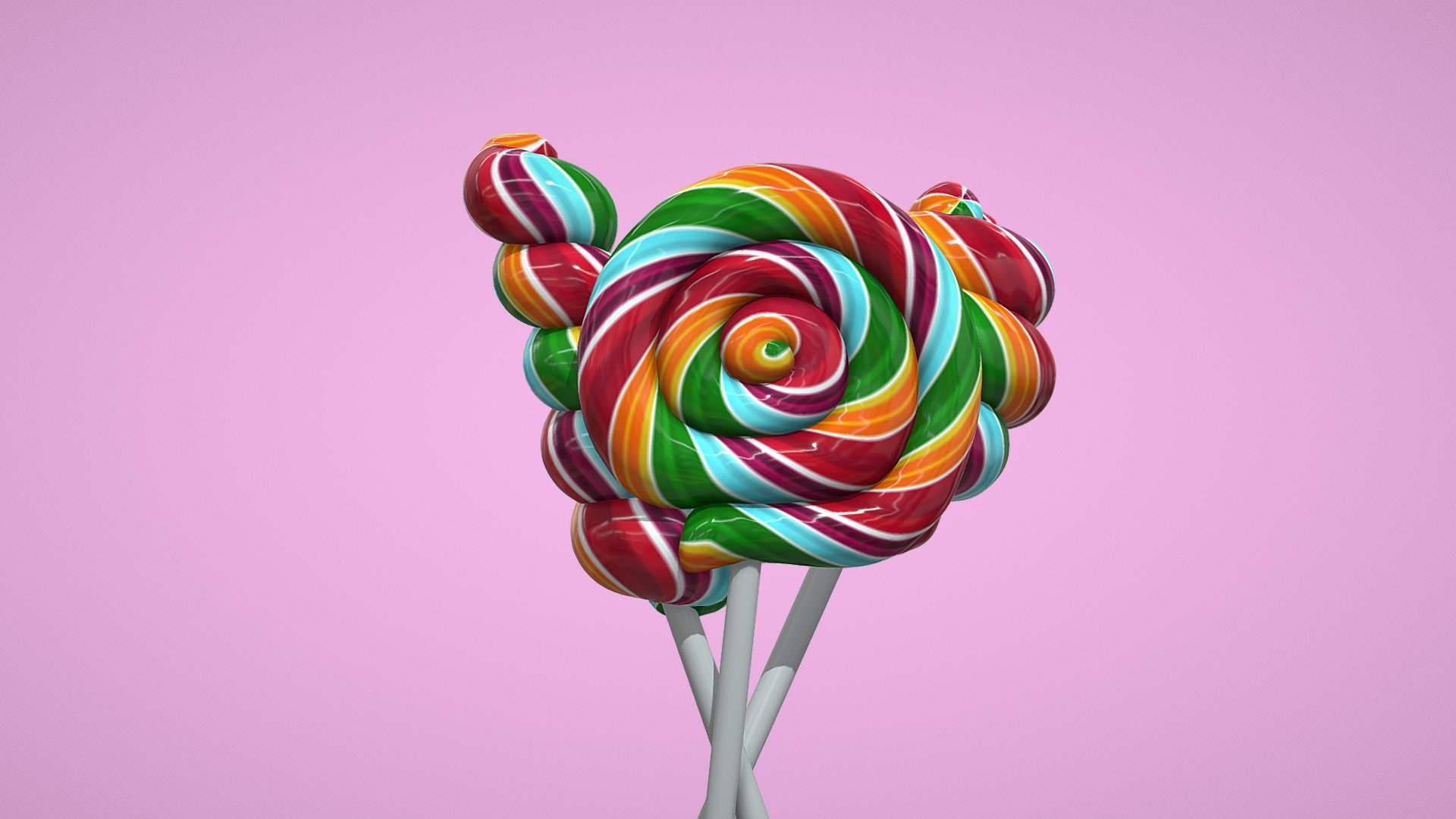 Some sort of lollipops, made in Houdini (I loooove this tool so much :-)).
Vertexcolors, No UV. Downloadable. Have fun 3d model