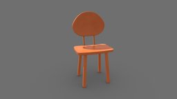 Cartoon brown wooden chair