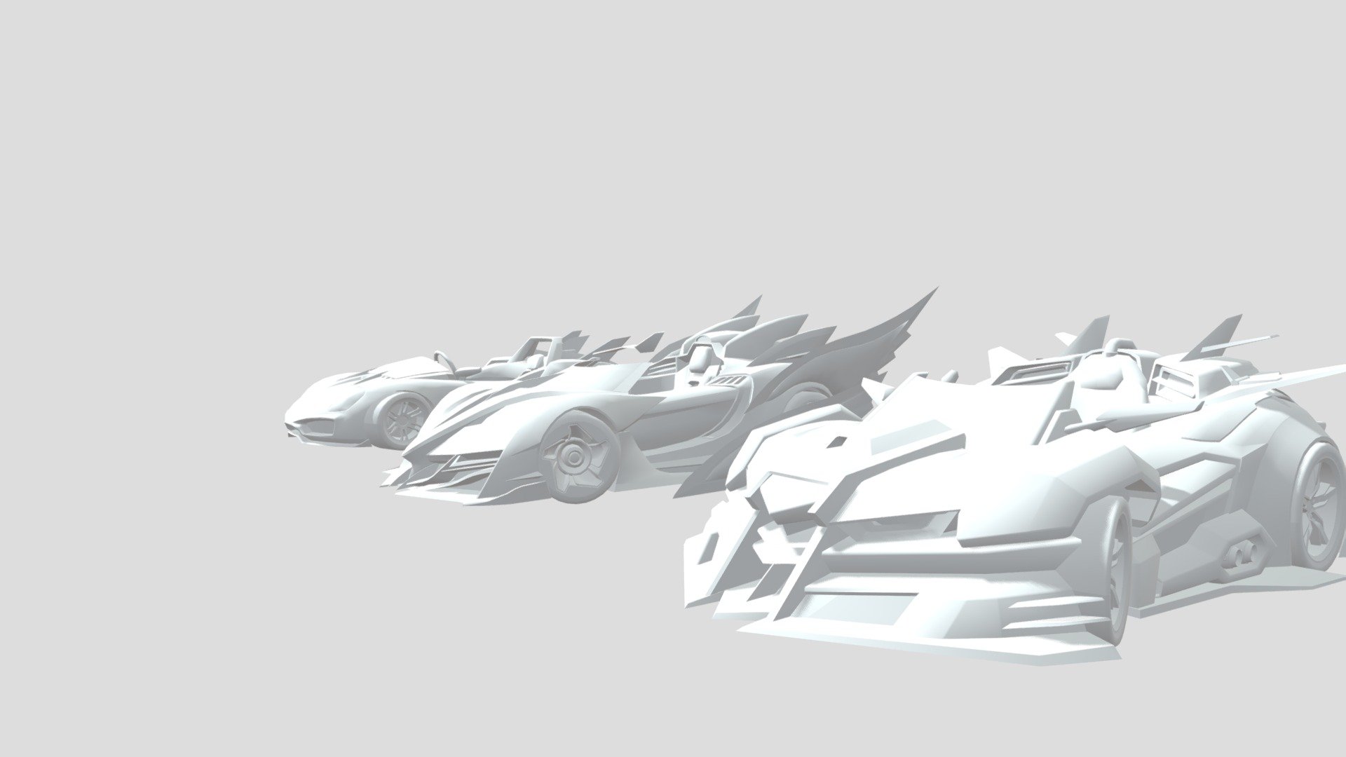 Three examples of cars 3d model
