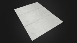 Folded Wrinkled Paper prop, paper, 3d, art, texture, model