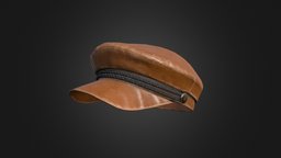 Old Leather Captain Hat hat, leather, accesories, blender-3d, material-texture, substance-painter