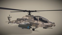 Stylized AH-64 Apache apache, 3dgameasset, substancepainter, blender, helicopter