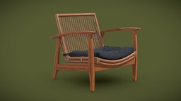 Rattan Lounge Chair link, armchair, oak, rattan, lounge, indoor, stolab, gray, fabric, chair, wood, dark, black