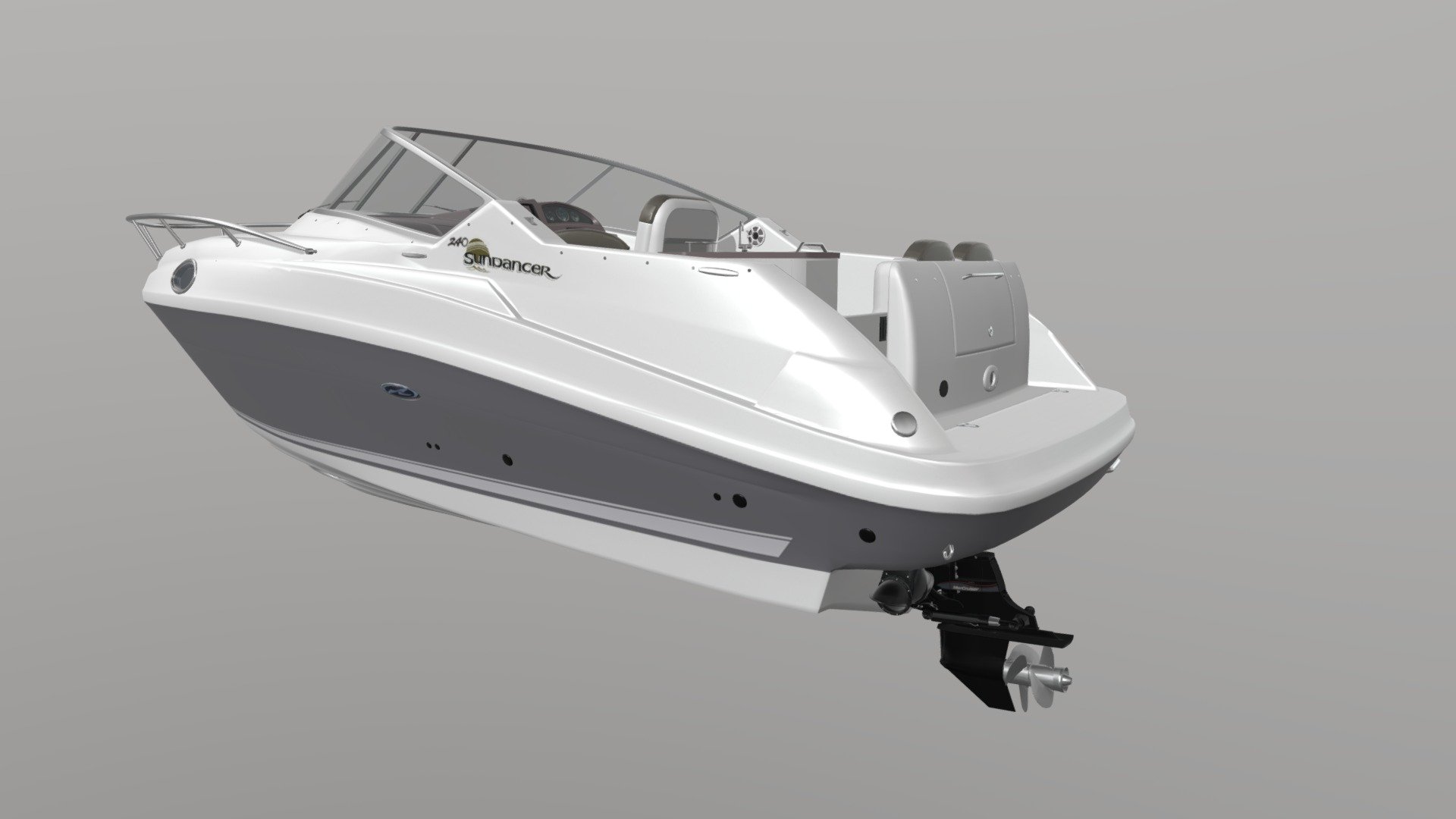 Sea Ray 240 with bow and stern thrusters - Sea Ray 240 - 3D model by Thomas (@sleipner) 3d model