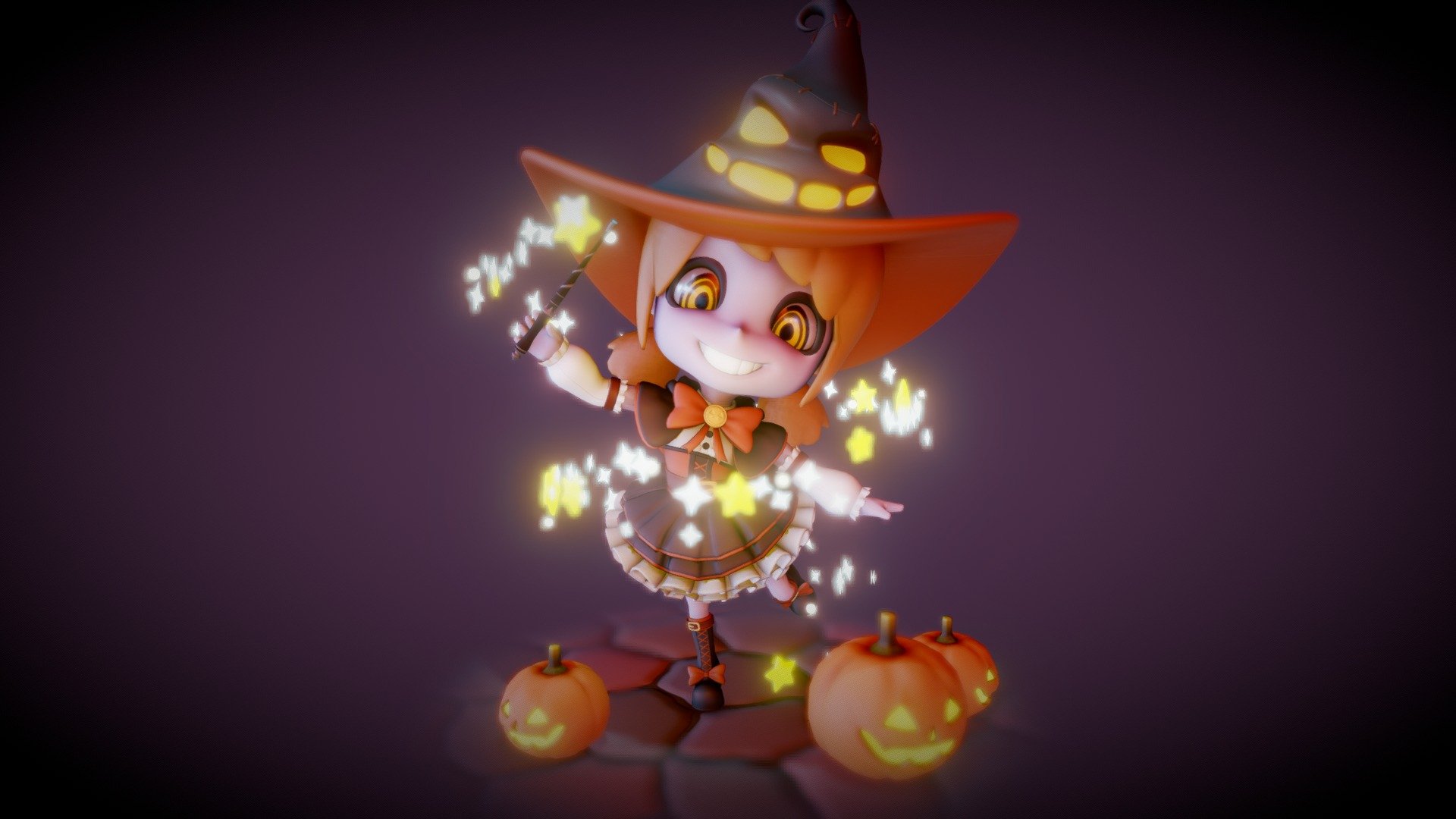 こちらの企画に参加しました→http://twipla.jp/events/273945 - Halloween witch - 3D model by masashi (@pema) 3d model