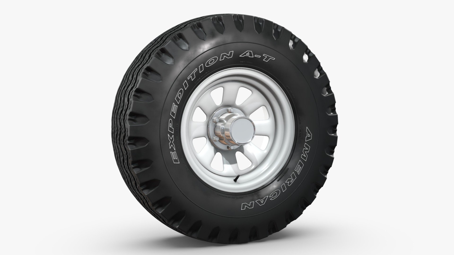 NNAVAS 3D store.

3D model of a vintage off road wheel and tire combo.

The model is fully textured and was created with 3DS Max 2016 using the open subdivision modifier which has been left in the stack. There is also a Blender version with textures.

FBX, OBJ and 3DS files have been included in separated HI and LO subdivision versions.

Renderer: V Ray and Cycles.

All materials and textures are included and mapped in all files might have to be adjusted depending on the software you are using. 

JPG textures have 2048 x 2048 resolution 3d model