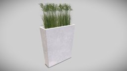 Decorative vase with grass green, plant, grass, high, pots, vase, furniture, poligon, 3d, lowpoly, model, decoration, sketchfab, leaves, download, simple, intrior
