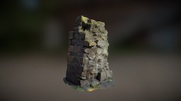 Ruined Pillar ruins, medieval, bricks, ruined, pillar, realistic, game, art, environment