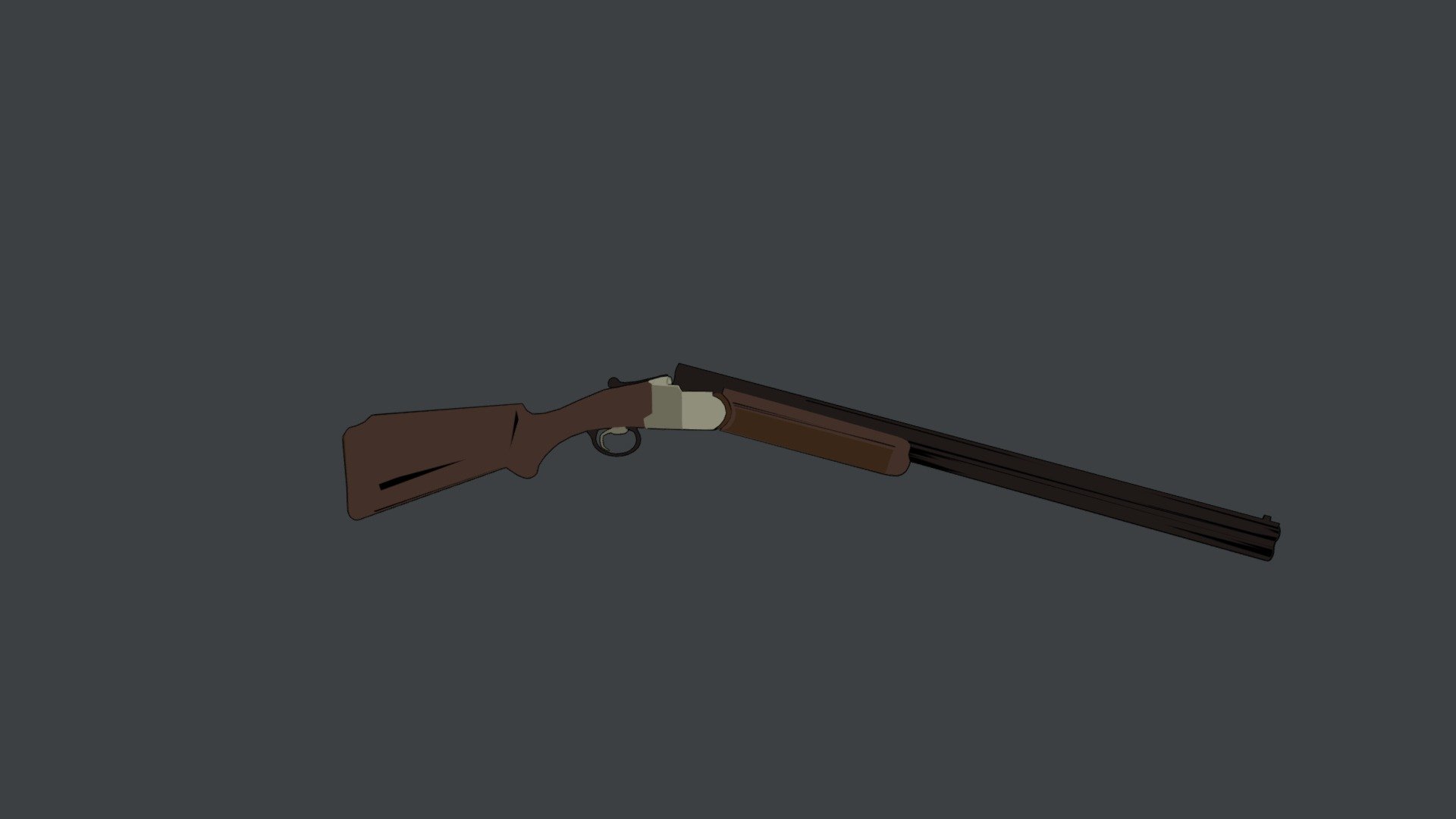 A Double Barrel Shotgun with cartoon material reference from skeet guns 3d model