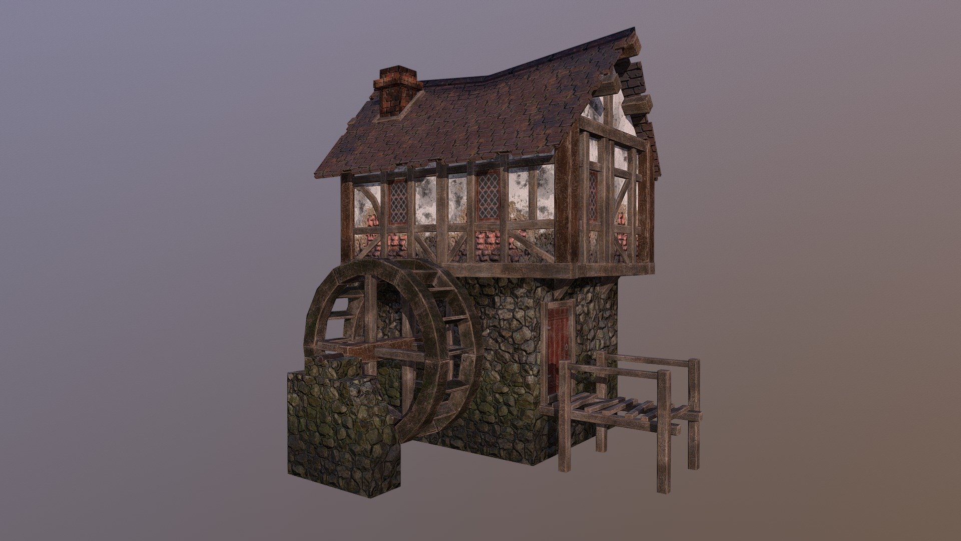 Water Mill - 3D model by pud 3d model