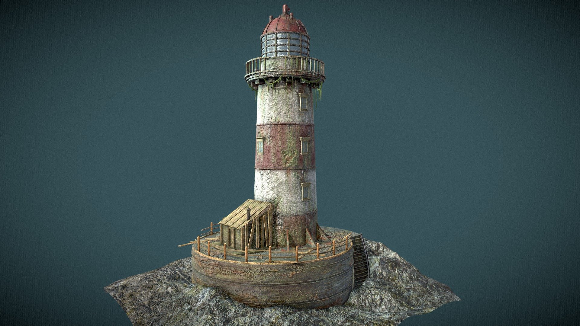 Abandoned Lighthouse

This is another personal project I completed as part of a series of environment pieces I've been aiming to interconnect in a game engine. I wanted to focus on modular asset development to prep for larger projects in the future. I also got to try out some excellent terrain brushes that I recently purchased for ZBrush. I went for an aged Lighthouse as it appealed more to my style/sensibilities (clean is boring). Overall, I'm very happy with the results 3d model