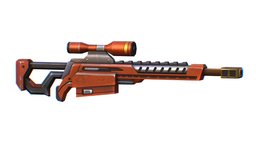 LowPoly Cartoon Sci-Fi Sniper Rifle Future