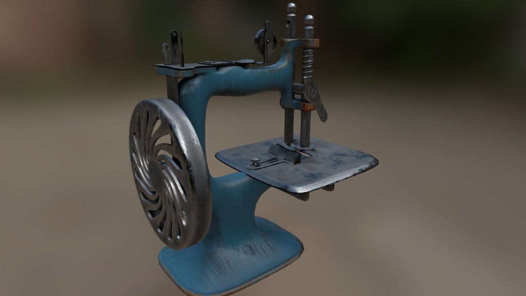 3D model of Old Sewing Machine with texture - Old Sewing Machine [v.2] - 3D model by delmsporillo (@delmarcheon) 3d model
