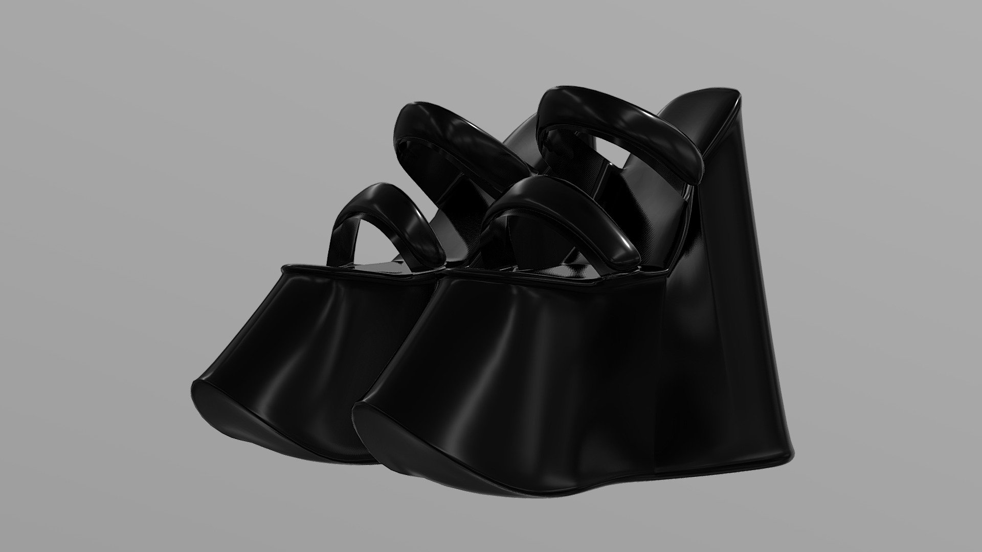 High chunky platform sandals - Platform sandals / Chunky shoes - Buy Royalty Free 3D model by 4145K4N 3d model
