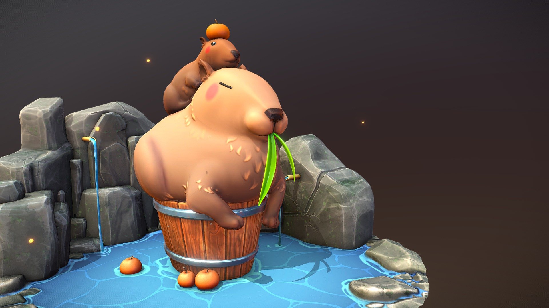 Capybaras chilling at a hot spring.

Blender sculpting assignment for university 3d model