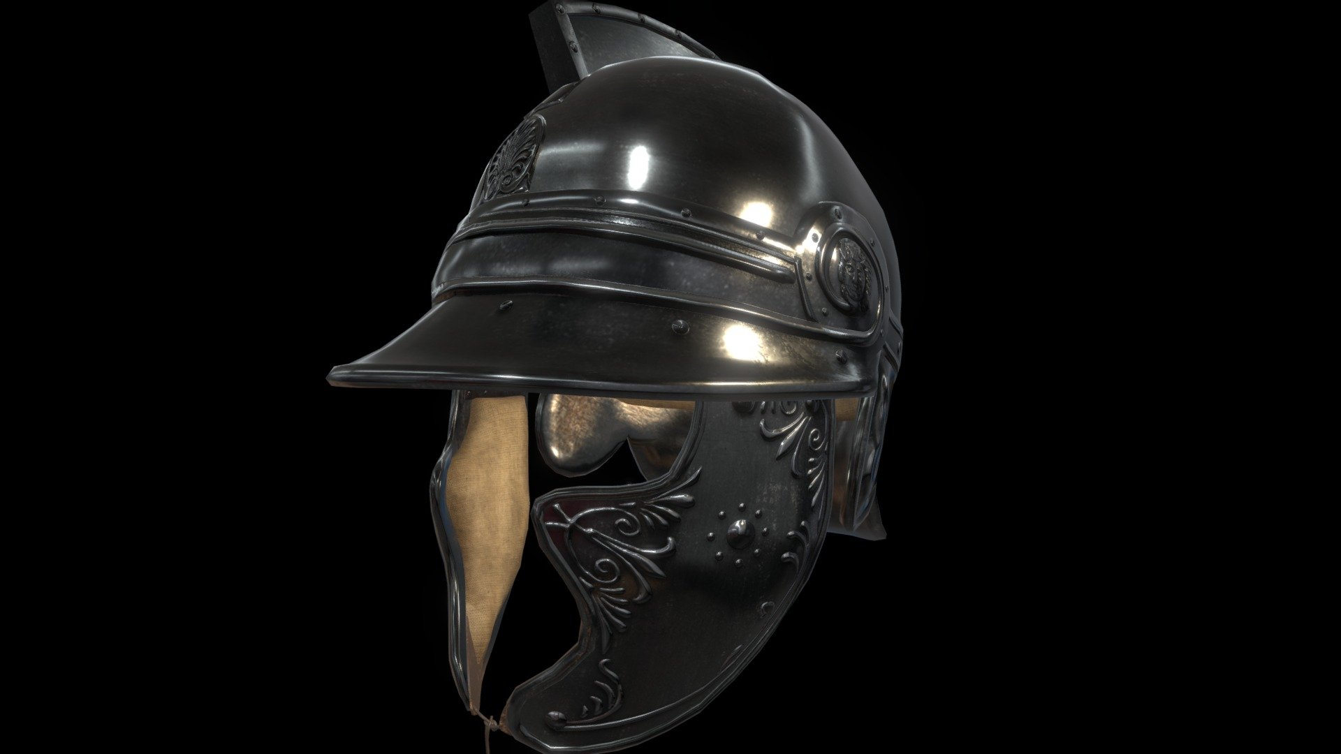 An ornemented Hellenistic Helmet type.. I like called it Athenian helmet but this one was largelly diffuse all around the Mediterranean sea, from IV until first century BC.

I also add for this models the padding inside helmet, part of fabric piece that largely improve comfort for the head 3d model