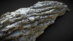 Gray photoscanned rock 3 realistic, lowpoly, gameasset, rock, gameready