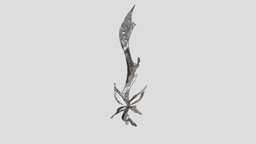 Meryls Second Silver Butterfly Sword silver, butterfly, silversword, weapondesign, magicsword, weapon, lowpoly, sword, sworddesign