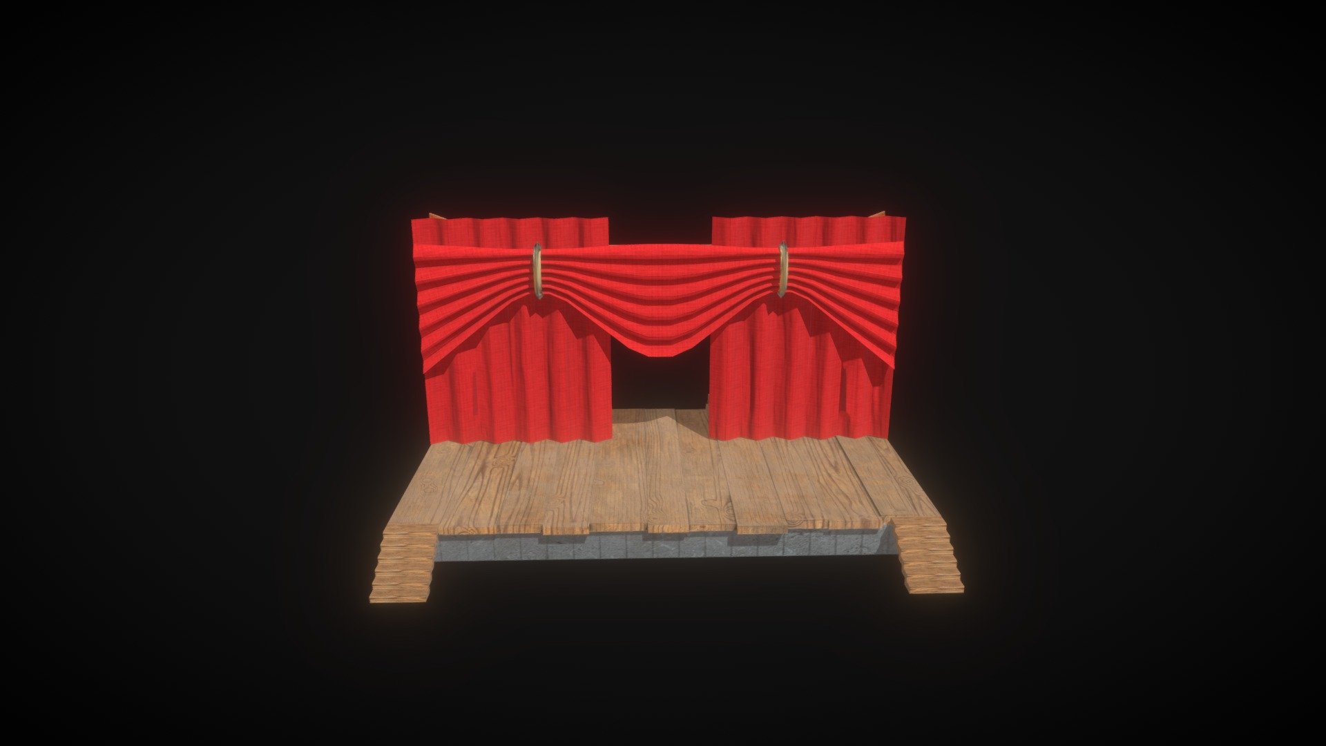 Theater Stage asset for Small Unreal project - Teather Stage - 3D model by laibrenes 3d model