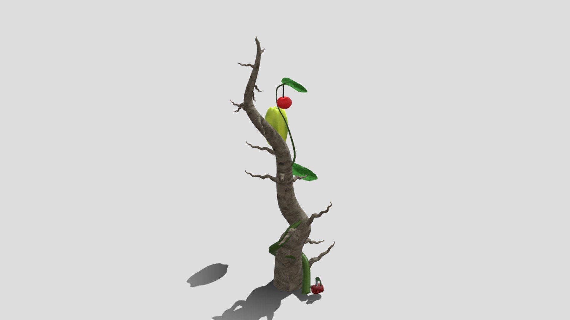 This is my version of a foilage model it was craetd with nurbs and a mash network

items includes tree, branches,vines,starfruit,ripe berry and a rotten berry as well as a leaf.
Items with opacity are vines,tree trunk, rotten berry leaf - Sanon-Foliage - Download Free 3D model by BLACKICE416 3d model
