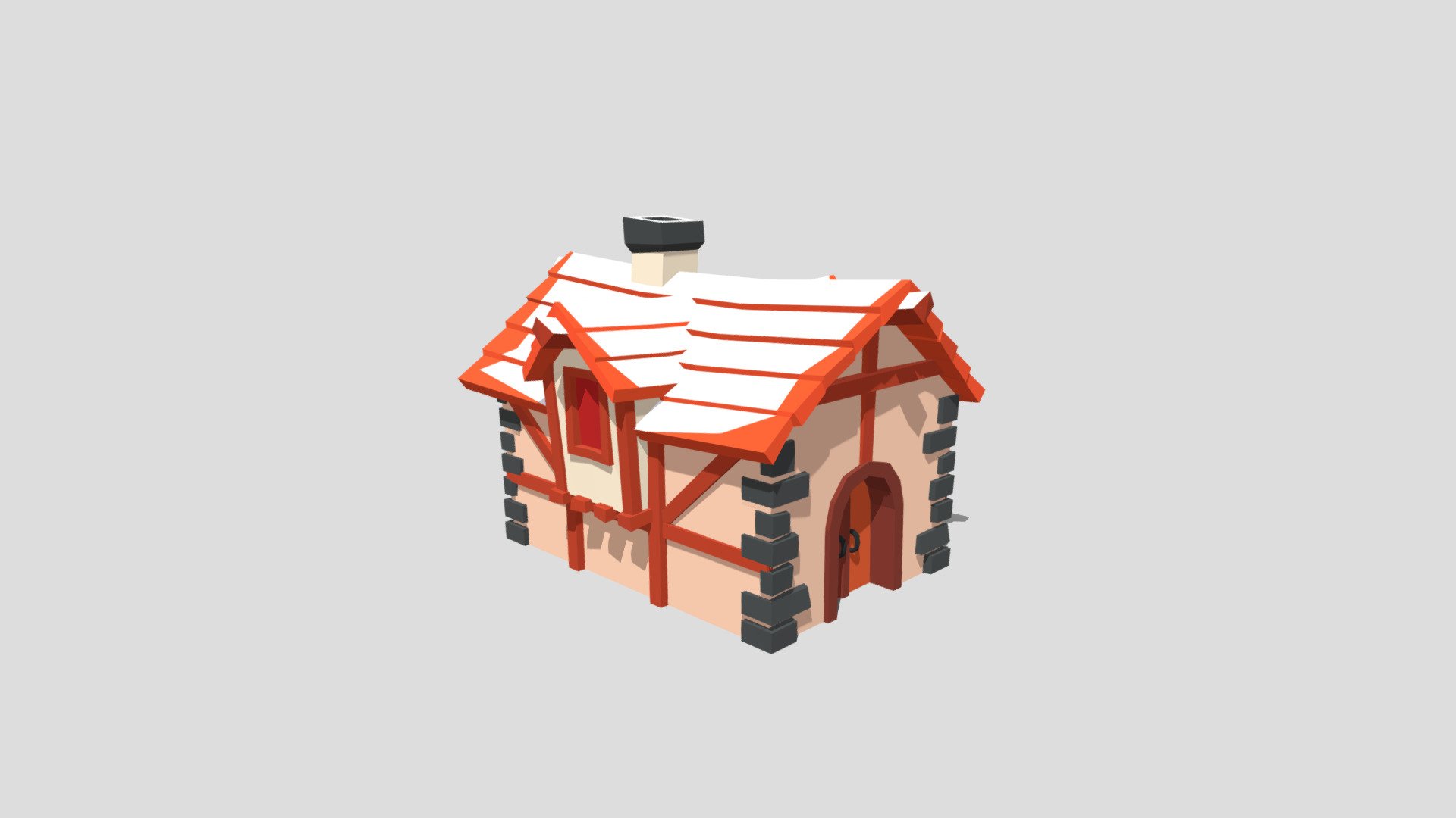Low poly medieval house 6 part of a castle and town pack - Low poly medieval house 5 - Buy Royalty Free 3D model by assetfactory 3d model