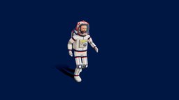 Stylized low-poly astronaut in a spacesuit rigging, textures, spaceman, astronaut, spacesuit, cosmonaut, low-poly-model, animation-3d, modeling, unity, low-poly, game, 3d, blender, lowpoly, man, animation, space, spacefarer