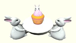 Cute bunny plate ( LP ) ( Stylized ) ( Baked )