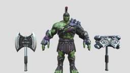 Hulk:Ragnarok (Textured) (Rigged) hulk, ragnarok, incrediblehulk, character, 3dmodel