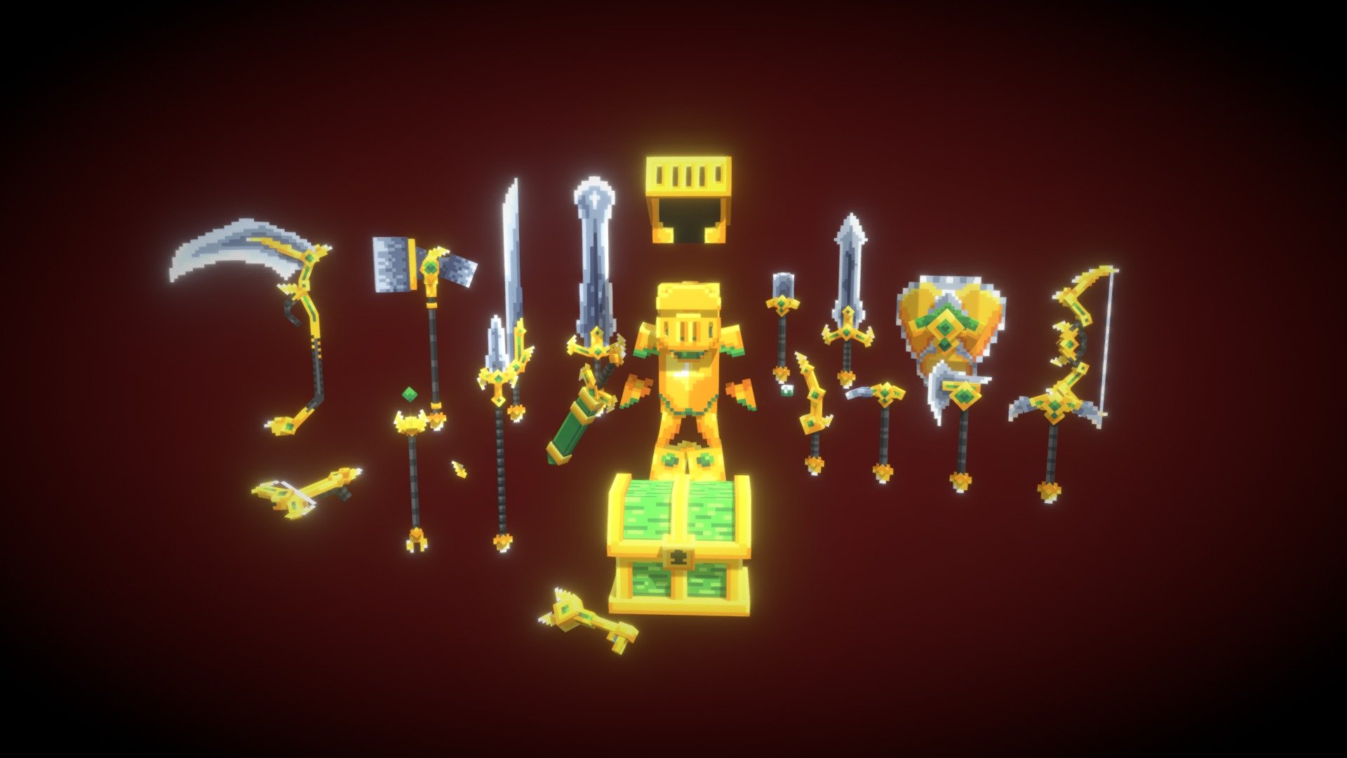 Elder Green Weapon & Tools - 3D model by Nyux xi (@Nyuxxi) 3d model
