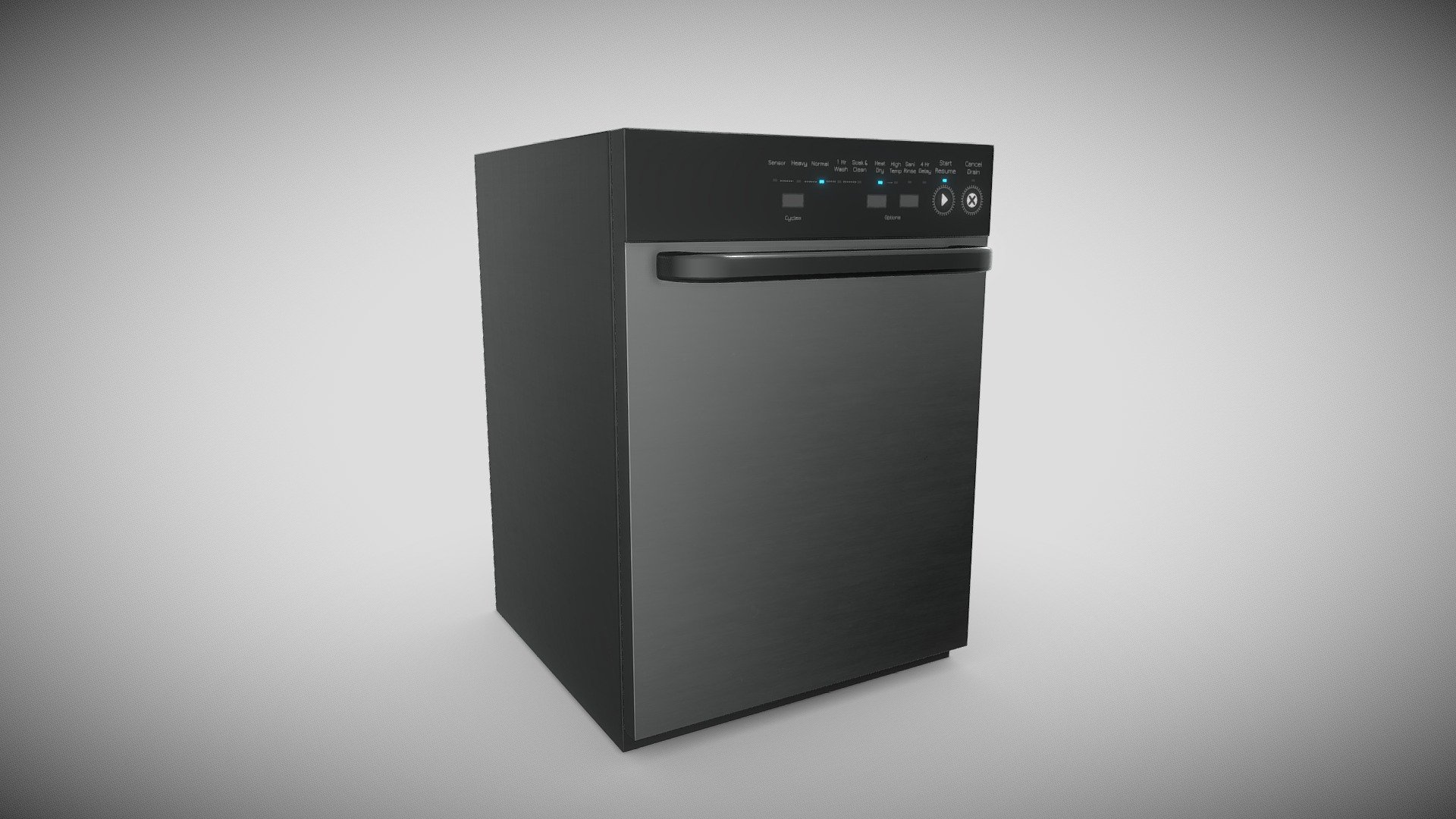 Dishwasher modeled in Cinema 4D and painted in Adobe Substance Painter for a kitchen project 3d model