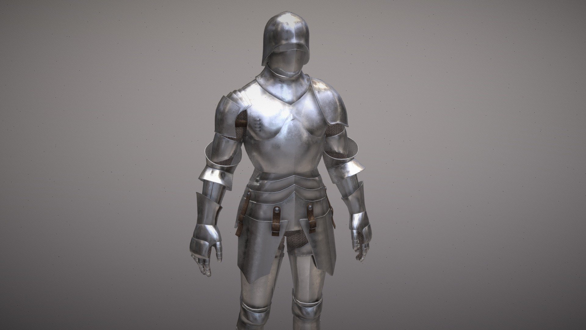 This 3D model showcases the intricate details of the armor worn by knights during the medieval era. The model features all components of the handmade armor, including the helmet, body armor, gauntlets, and belts. Each piece of the model has been crafted from realistic materials, and the armor design stays true to the aesthetic of medieval armor.

It's worth noting that while the armor is inspired by medieval armor, it is not a historically accurate representation of any specific period or region. Instead, the design elements are a combination of different styles and periods. This makes it an excellent resource for historical or fantasy projects that require a flexible approach to armor design.

This model is a great point of interest for history buffs, artists, and anyone interested in medieval history. It can also serve as a valuable resource for historical or fantasy films, games, and other artistic works. Presented as a 3D model, every detail of the armor can be clearly seen and examined 3d model