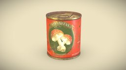 Amanites brass Can food, mushroom, rust, prop, can, cans, gamedev, brass, kitchen, gameasset, amanites