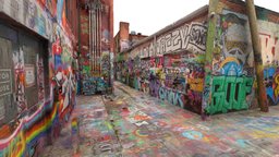 Graffiti Alley brick, baltimore, tag, buildings, graffiti, artist, streetart, downloadable, spraypaint, metashape, photogrammetry, art, free, wall