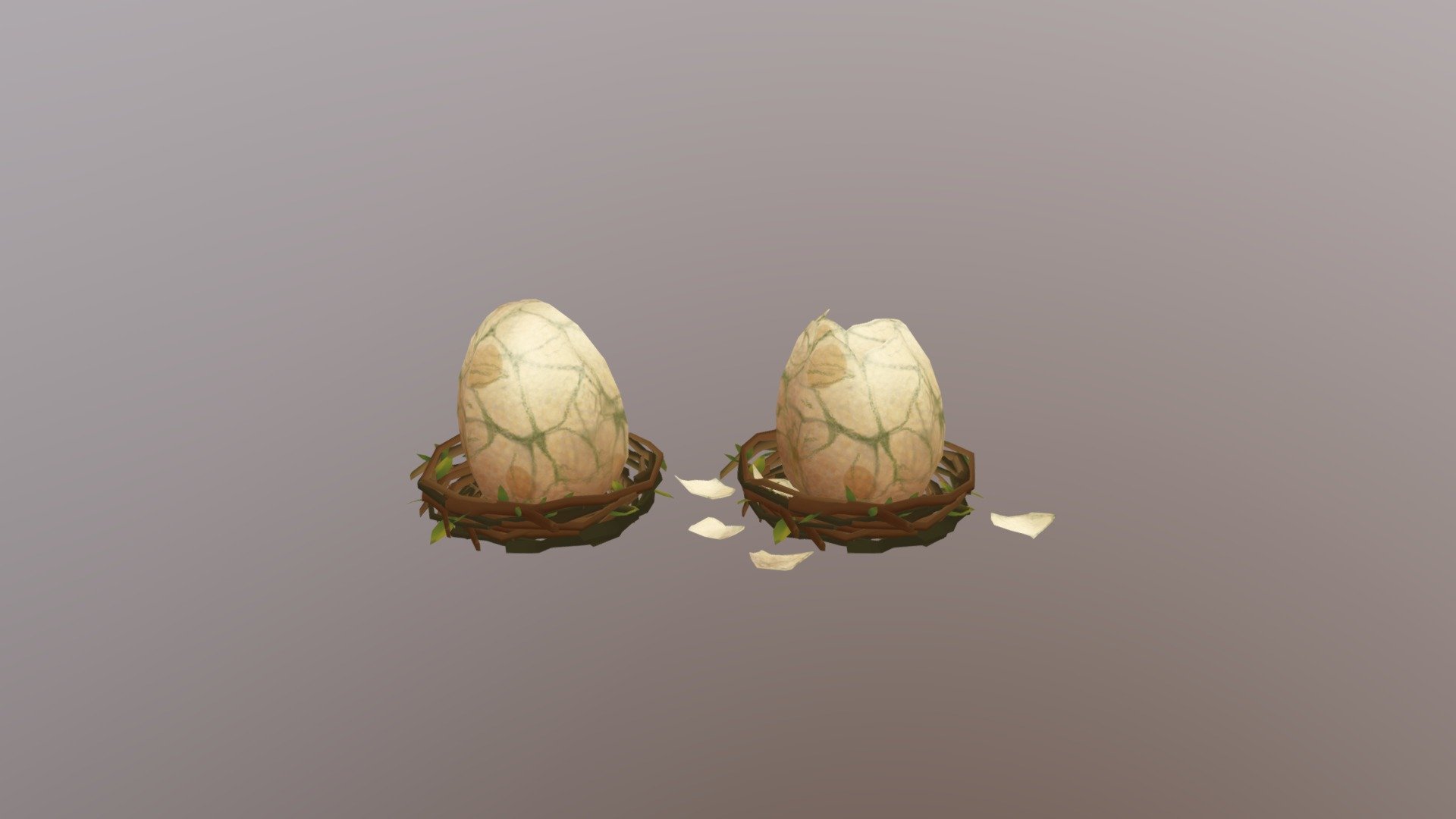 Low Poly for game - Egg Nest - 3D model by Vladiviriy 3d model