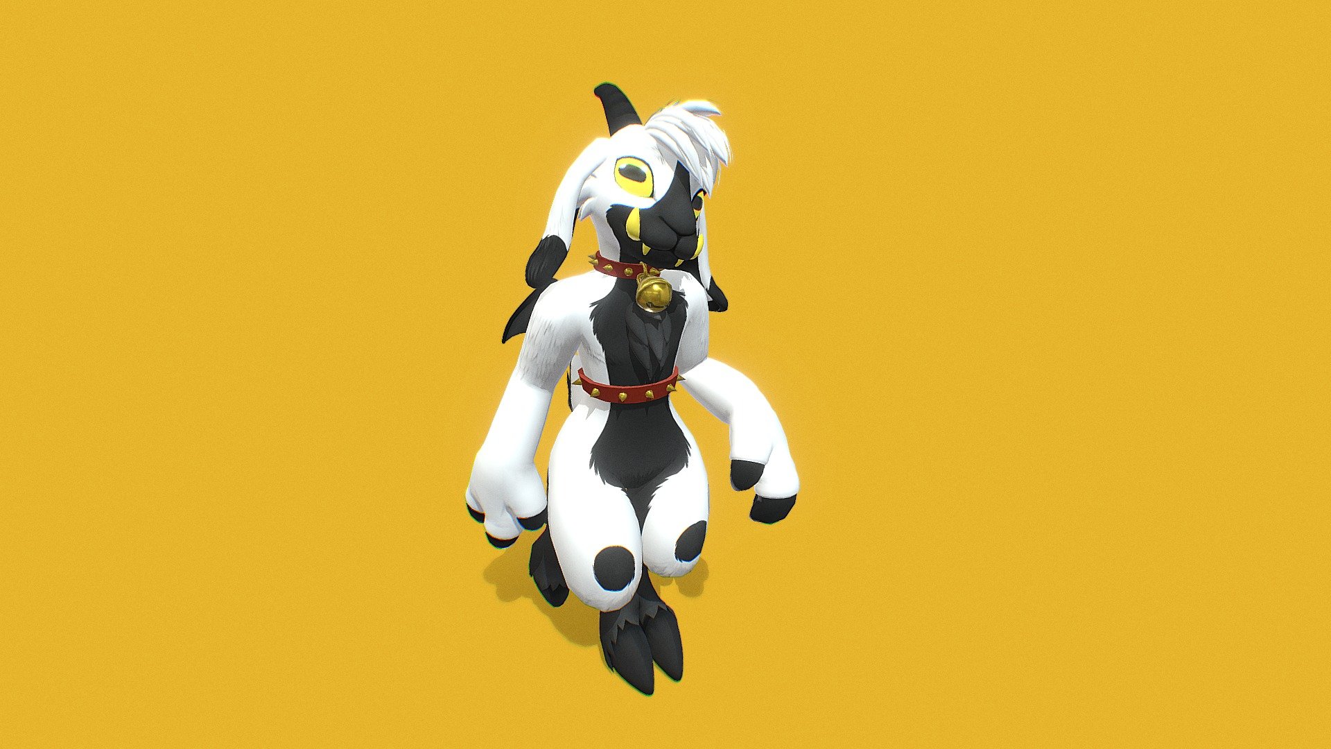 Pooka, the goat/puca !

Made to be used in VRChat, features emotes, an outfit, a harness, wing that flap and tuck, a different hairstyle and more~

This was made as a custom commission and is not downloadable publicly. Thank you!! - Pooka VRChat Avatar - 3D model by Meelo 3d model