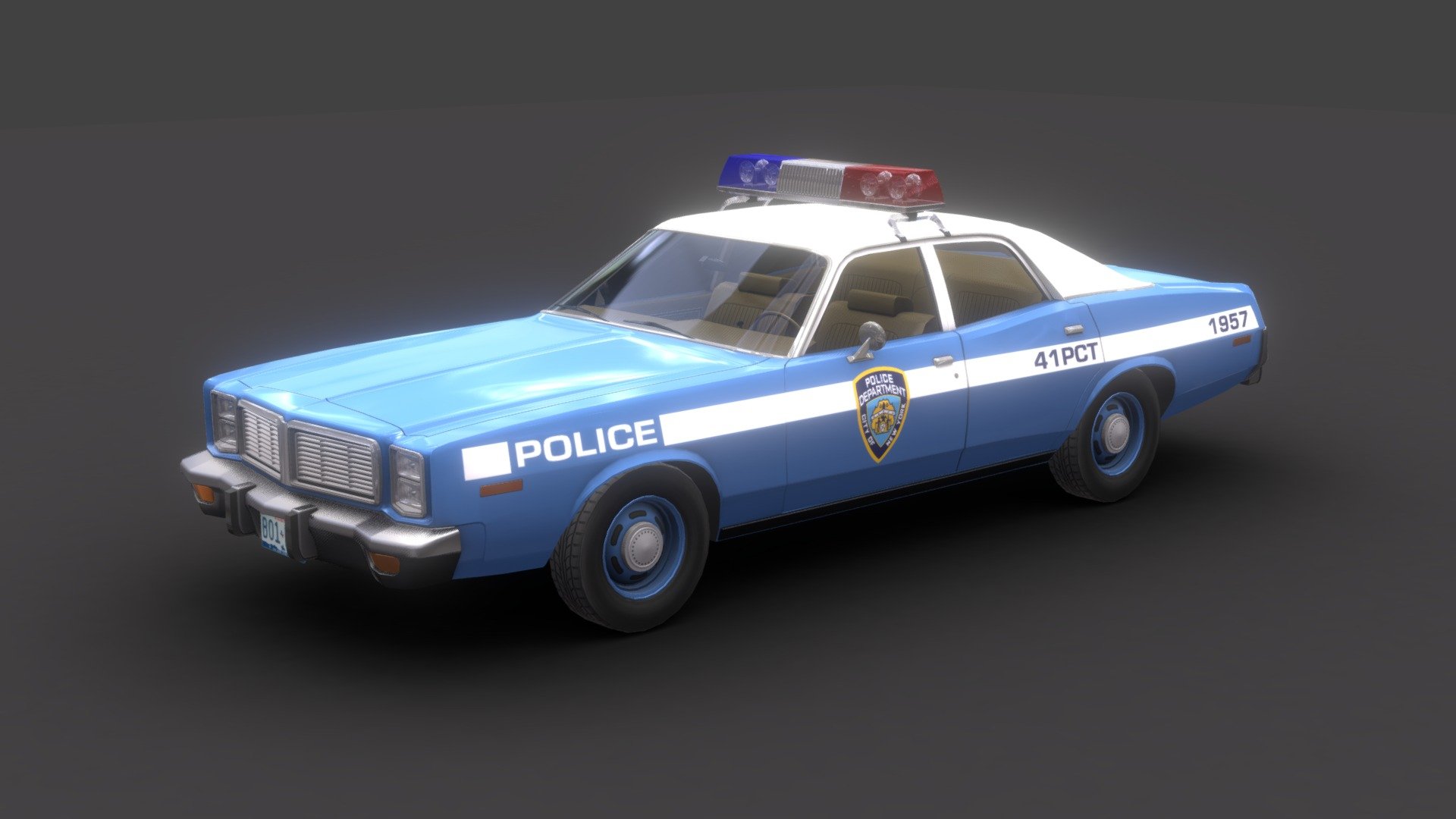 Dodge Monaco New York Police - Buy Royalty Free 3D model by codexito 3d model