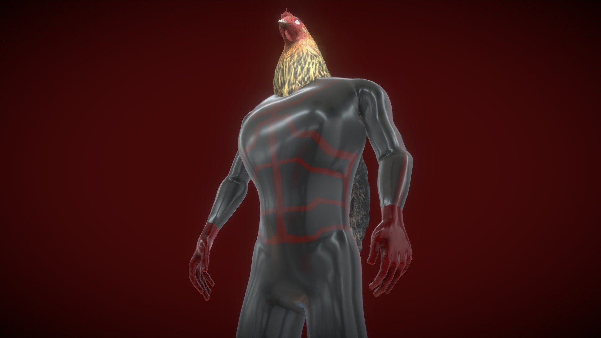 The Chicken grew stronger with each multiverse it destroyed&hellip; even at this very moment the Chicken Man continues his conquest for the multiverse&hellip;

He sure does look goofy though.

As seen in the Jake The Player: Chicken Games episode:
https://www.youtube.com/watch?v=H_Sy2MdvMq0&amp;t=126s - The Chicken Man - 3D model by megajakerake (@jacobq1004) 3d model
