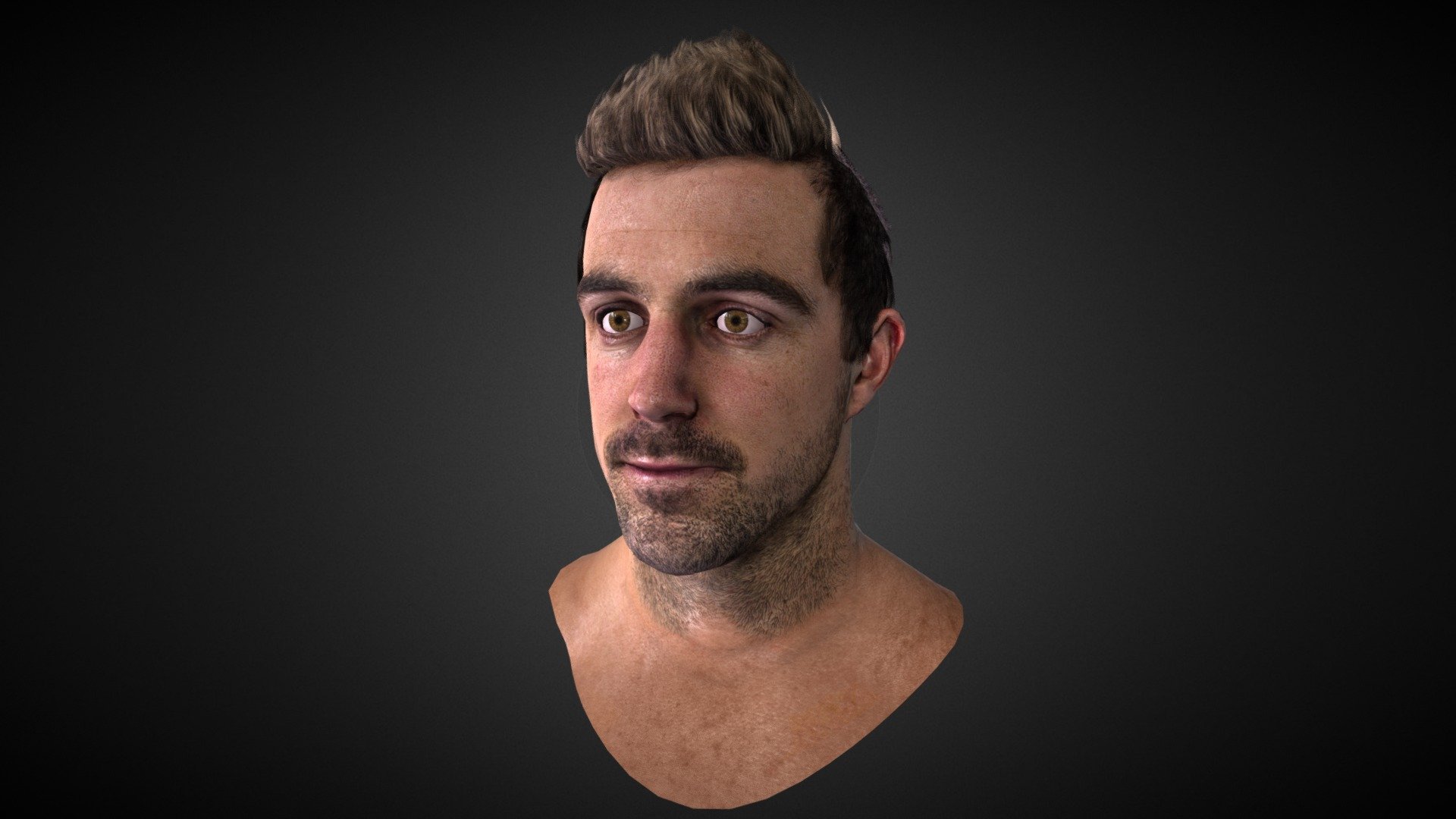 A head model of the AFL player, for PC game. This is complete PBR workflow with facial scans being taken and the model along with texture being developed based on those scans 3d model