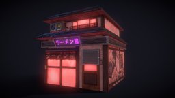 Cyberpunk Japanese Restaurant japan, cyberpunk, substancepainter, substance, architecture, building