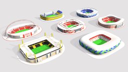 Football Stadium Pack 3D stadium, football, pack, soccer, estadio, world-cup, spartak, bayern, stadiums, bombonera, low-poly, cartoon, 3d, lowpoly, stylized, borussia, boca-juniors, signal-iduna-park, estadios