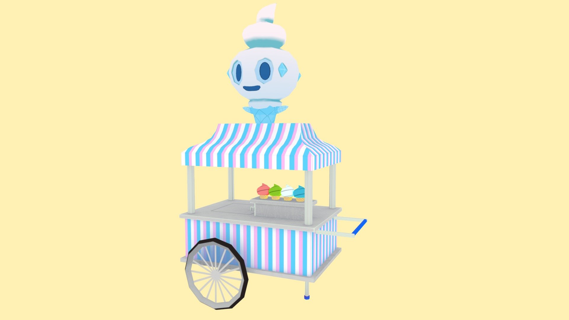 Adorable Little Ice Cream Cart - Vanillite Ice Cream Cart - Download Free 3D model by Goitya 3d model