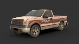 Abandoned Company Truck modern, truck, abandoned, wreck, pickup, rusty, derelict, vehicle, lowpoly, gameart, gameasset