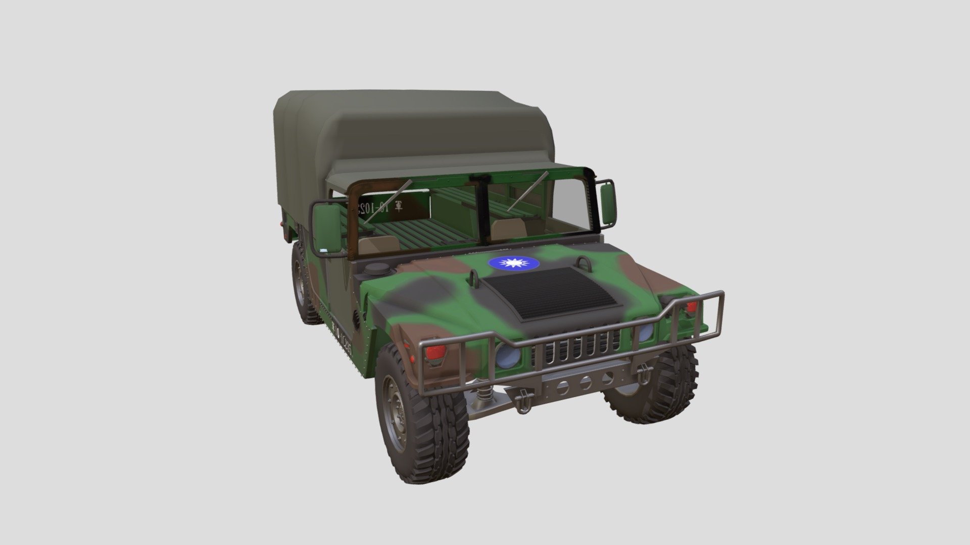High Mobility Multipurpose Wheeled Vehicle (Humvee). M998 Hummer (ROC Army)

多年前製作的悍馬車，當初是為了學習車輛避震系統綁定，便參考國外3D模型所製作。建模時還沒有考量過要拆除UV，所以越畫越有問題，後續修改不易！結果畫到車篷就草草結束，也沒有繼續畫其它車型，算是個人的黑歷史。 - M998 Hummer (ROC Army) - 3D model by Basic Hsu (@Hsu.Pei.Ge) 3d model