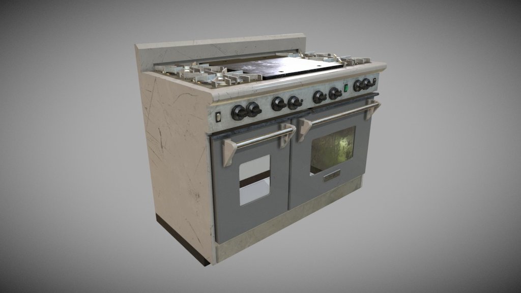 Double Kitchen Gas - Download Free 3D model by Francesco Coldesina (@topfrank2013) 3d model