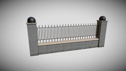 Fence 18 fence, prop, unrealengine, zaun, substancepainter, substance, asset, city, street, gameready