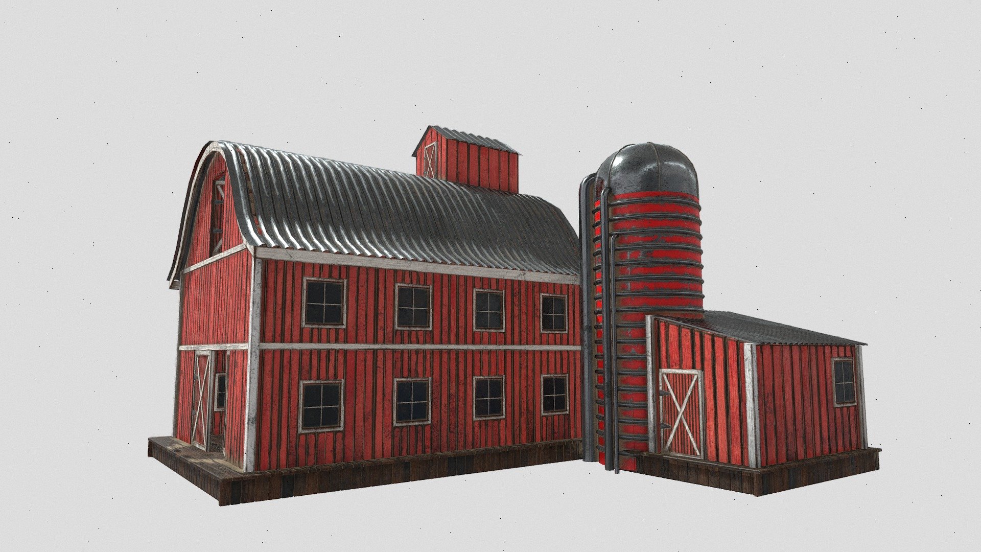 this is a well detailed model with 4k pbr textures - western farm house red barn with 4k pbr textures - Buy Royalty Free 3D model by topchannel1on1 3d model