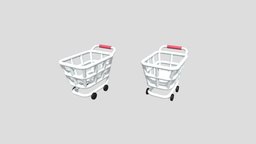 Cartoon Simple Shopping Cart wheel, trolley, basket, cage, cart, shopping, store, market, equipment, supermarket, metal, tool, grocery, walmart, homeless, shoppingcart, shoping, cartoon, shop, construction, simple, industrial