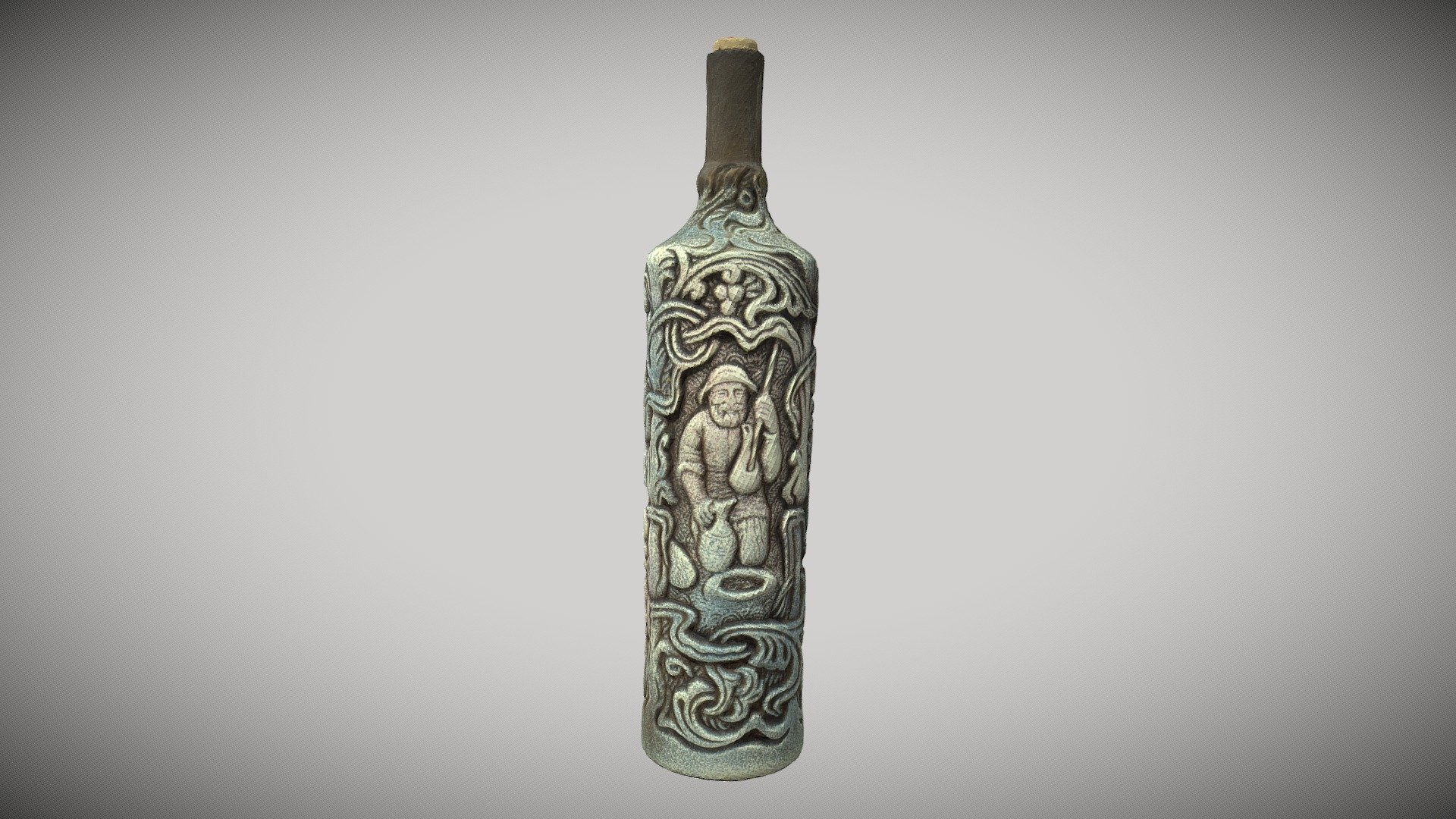 Photorealistik photogrammetry model of vine bottle with textures. This bottle  3D scanned using photogrammetry and retopologized to use in bigger scenes or games.Ready to use, just put it into your scene - Vine bottle - Download Free 3D model by ruda5 3d model